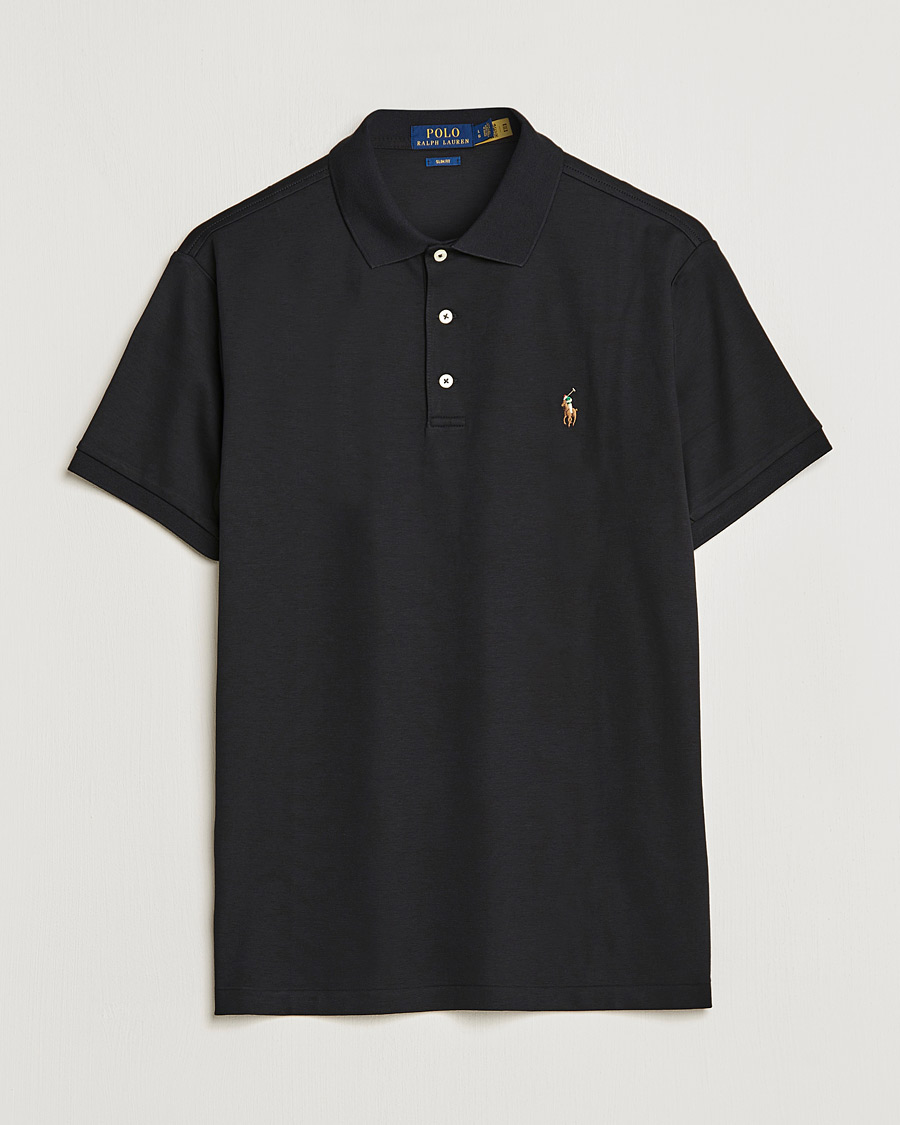 Mies | Pikeet | Polo Ralph Lauren | Slim Fit Pima Cotton Polo Polo Black