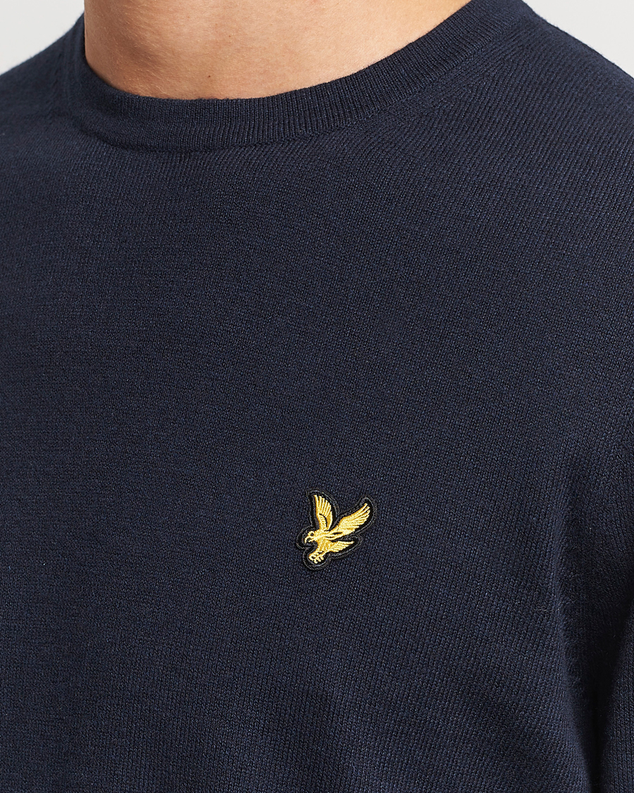 Mies | Puserot | Lyle & Scott | Cotton/Merino Crew Neck Jumper Dark Navy