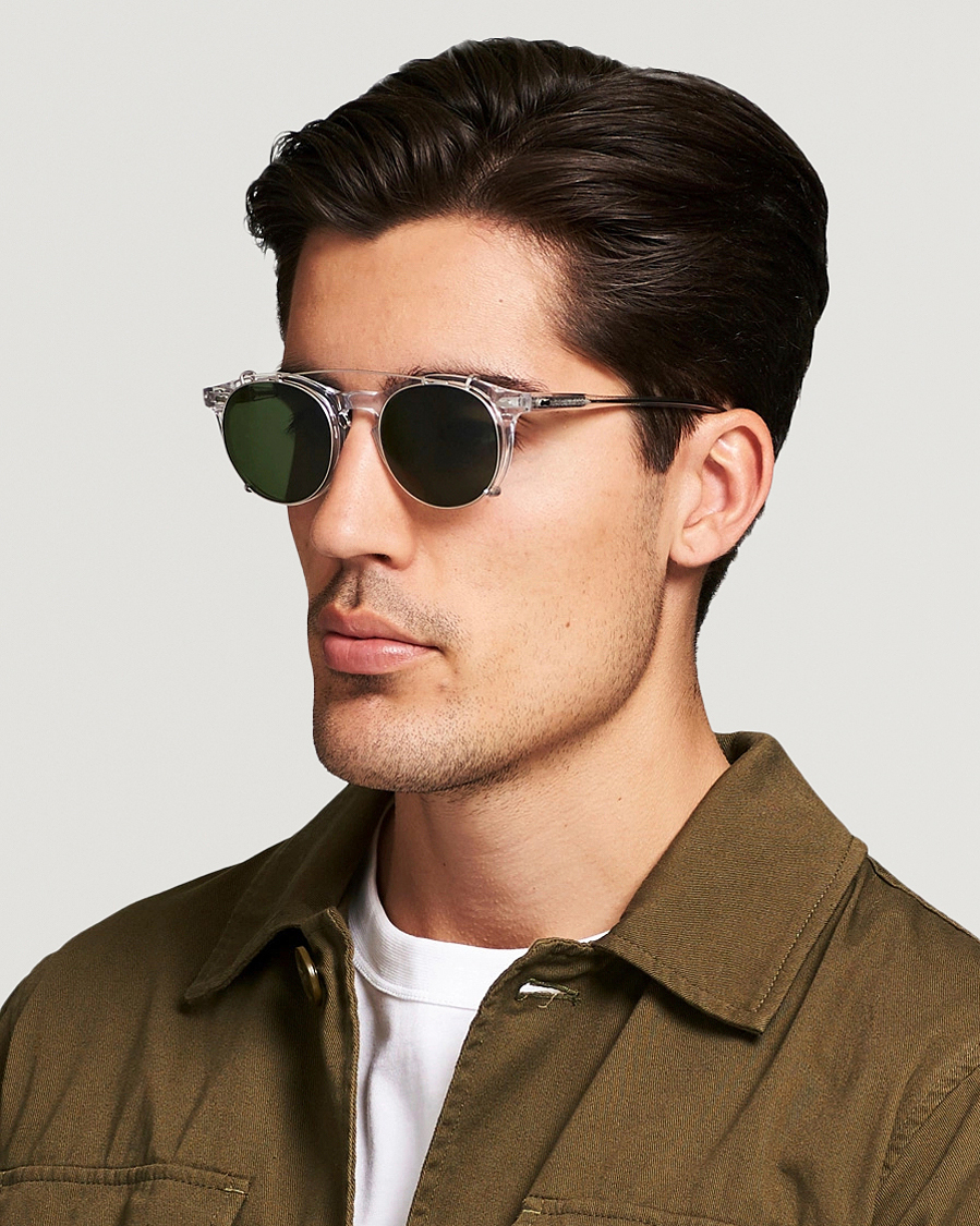 Mies | Pyöreät aurinkolasit | TBD Eyewear | Pleat Clip On Sunglasses  Transparent