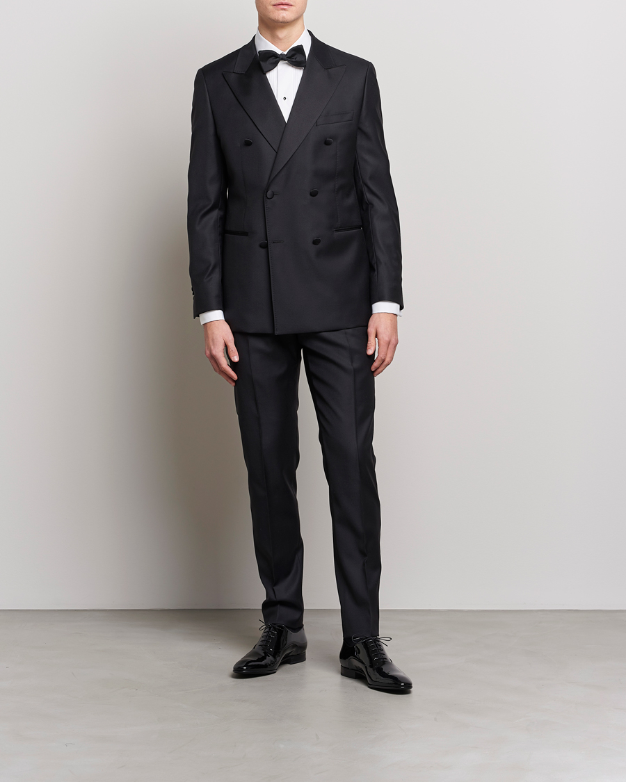 Mies | Viralliset | Eton | Custom Fit Tuxedo Shirt Black Ribbon White