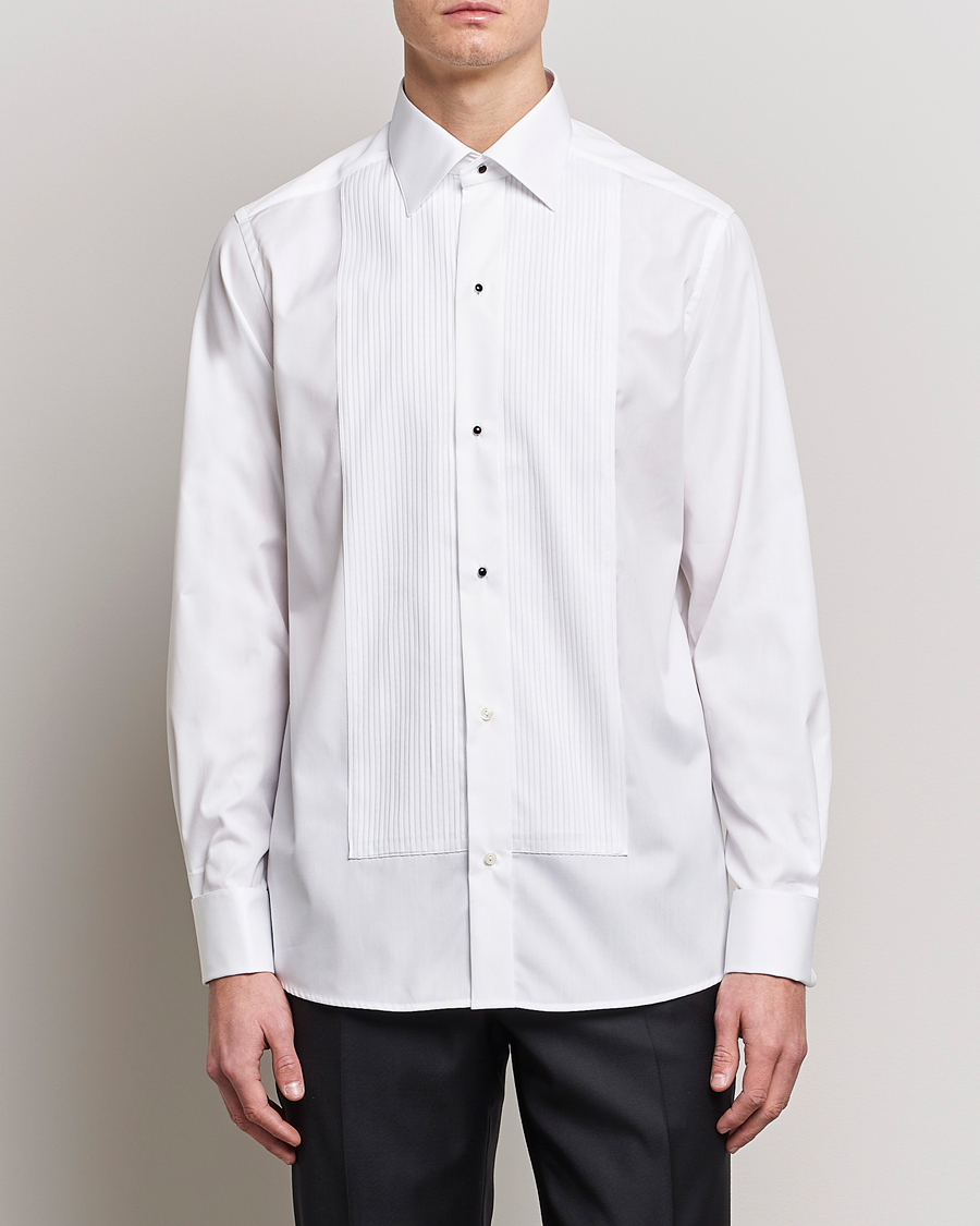 Mies | Kauluspaidat | Eton | Custom Fit Tuxedo Shirt Black Ribbon White