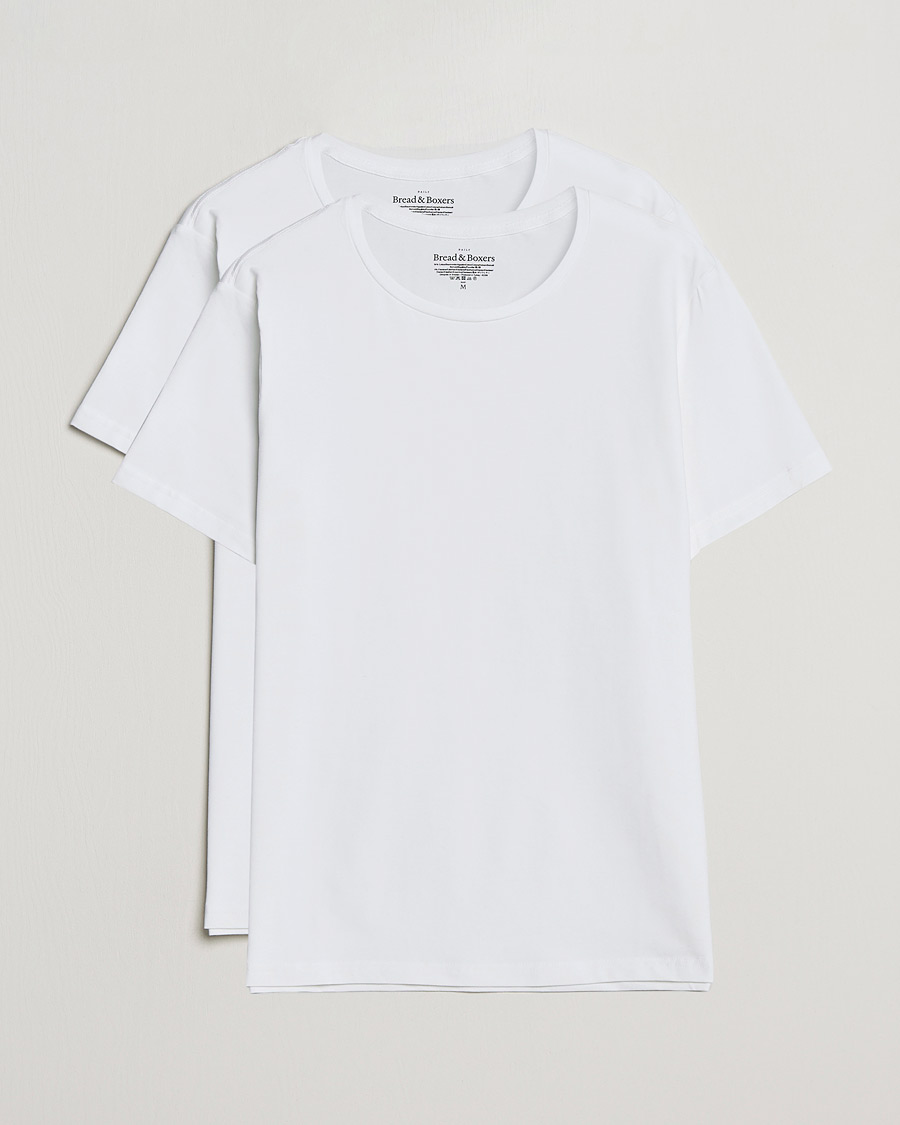 Mies | T-paidat | Bread & Boxers | 2-Pack Crew Neck Tee White