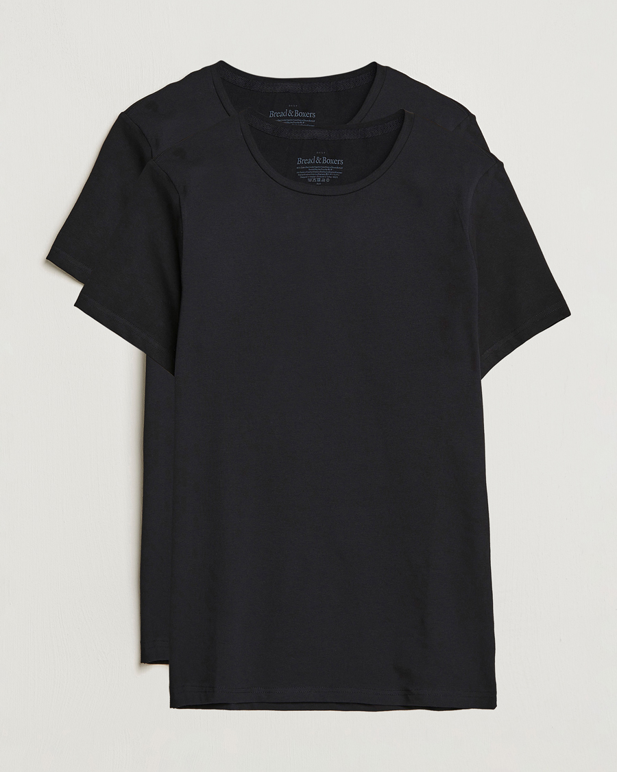 Mies | T-paidat | Bread & Boxers | 2-Pack Crew Neck Tee Black