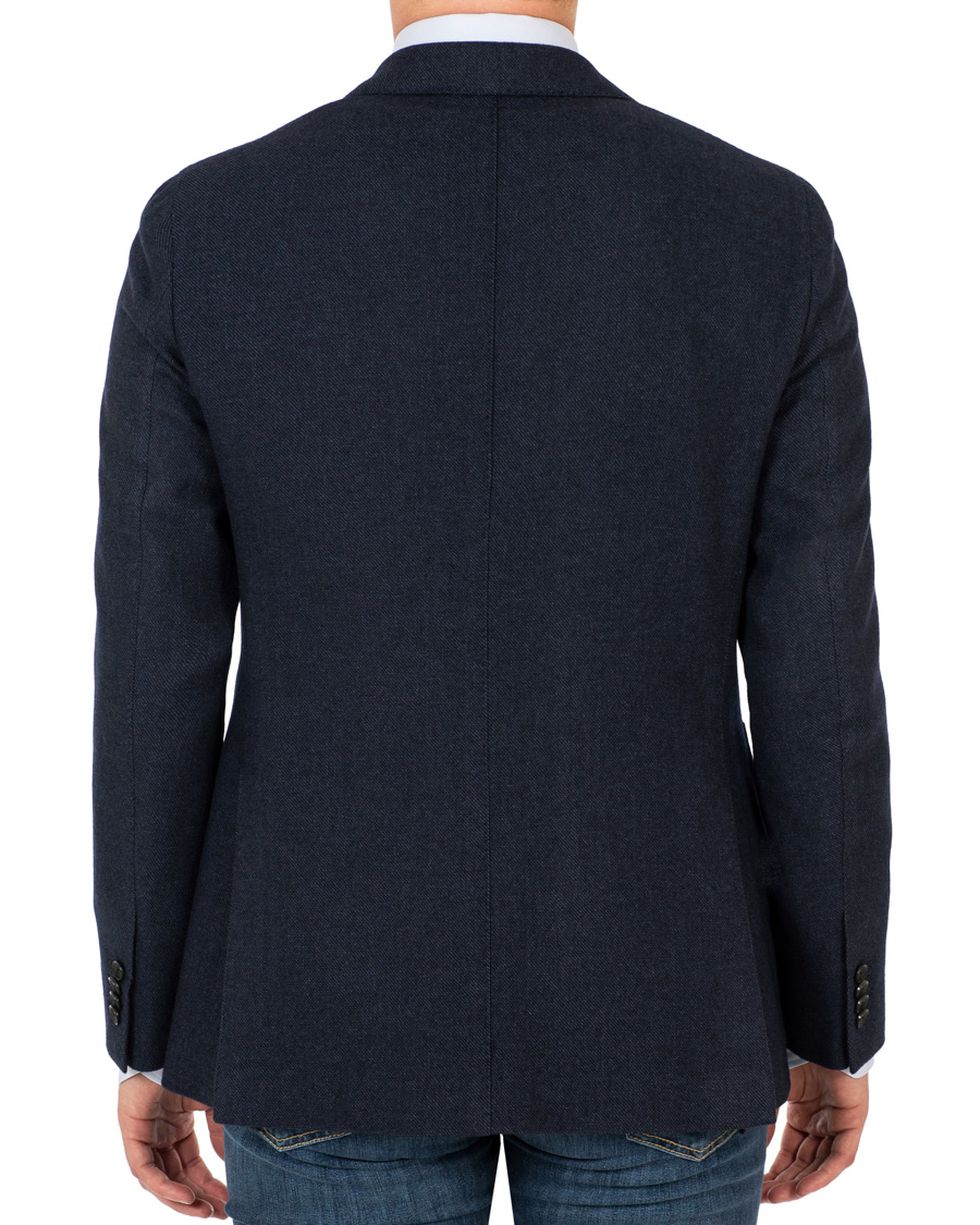 Mies | Pikkutakit | Caruso | Aida Microstructure Melange Wool Blazer Dark Blue