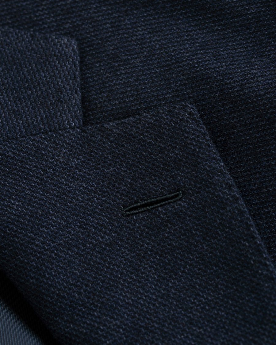 Mies | Pikkutakit | Caruso | Aida Microstructure Melange Wool Blazer Dark Blue
