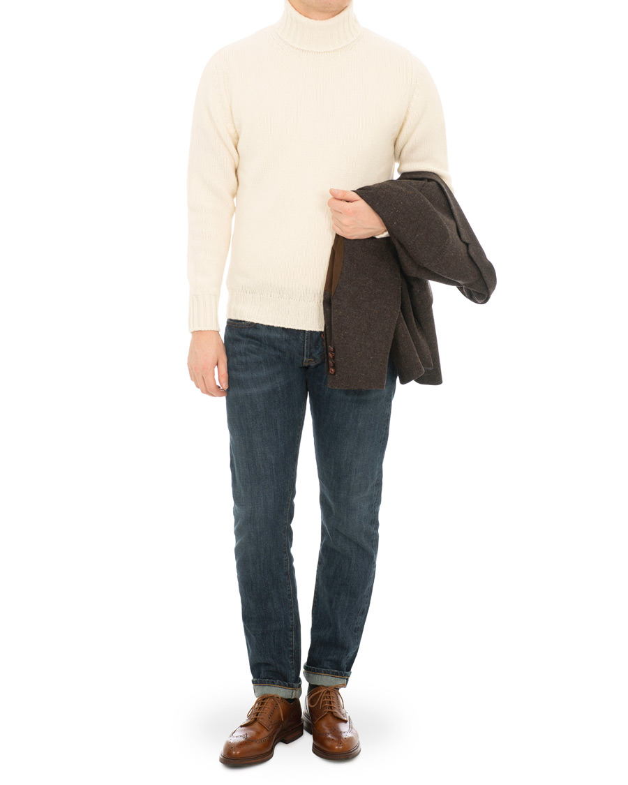 Mies | Puserot | Drake's | Lambswool Rollneck White