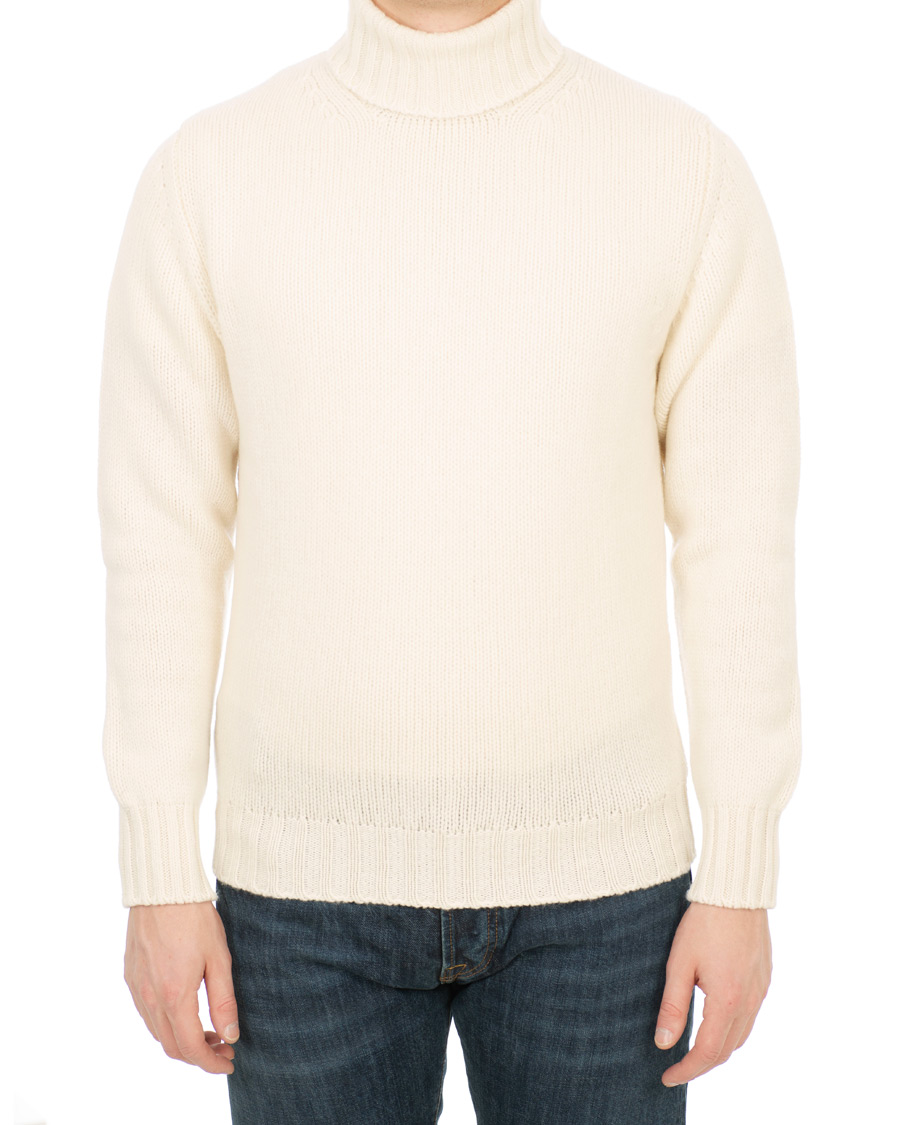 Mies | Puserot | Drake's | Lambswool Rollneck White