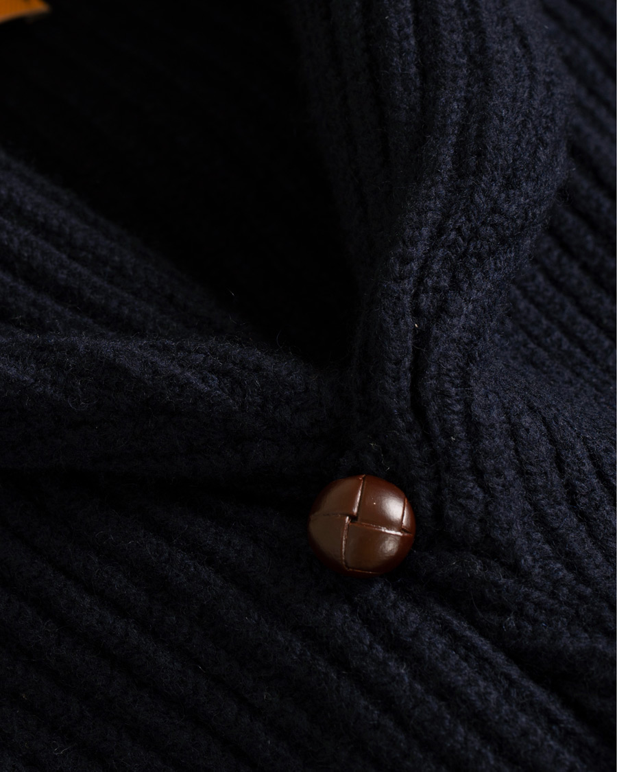 Mies | Puserot | Drake's | Lambswool Shawl Cardigan Navy