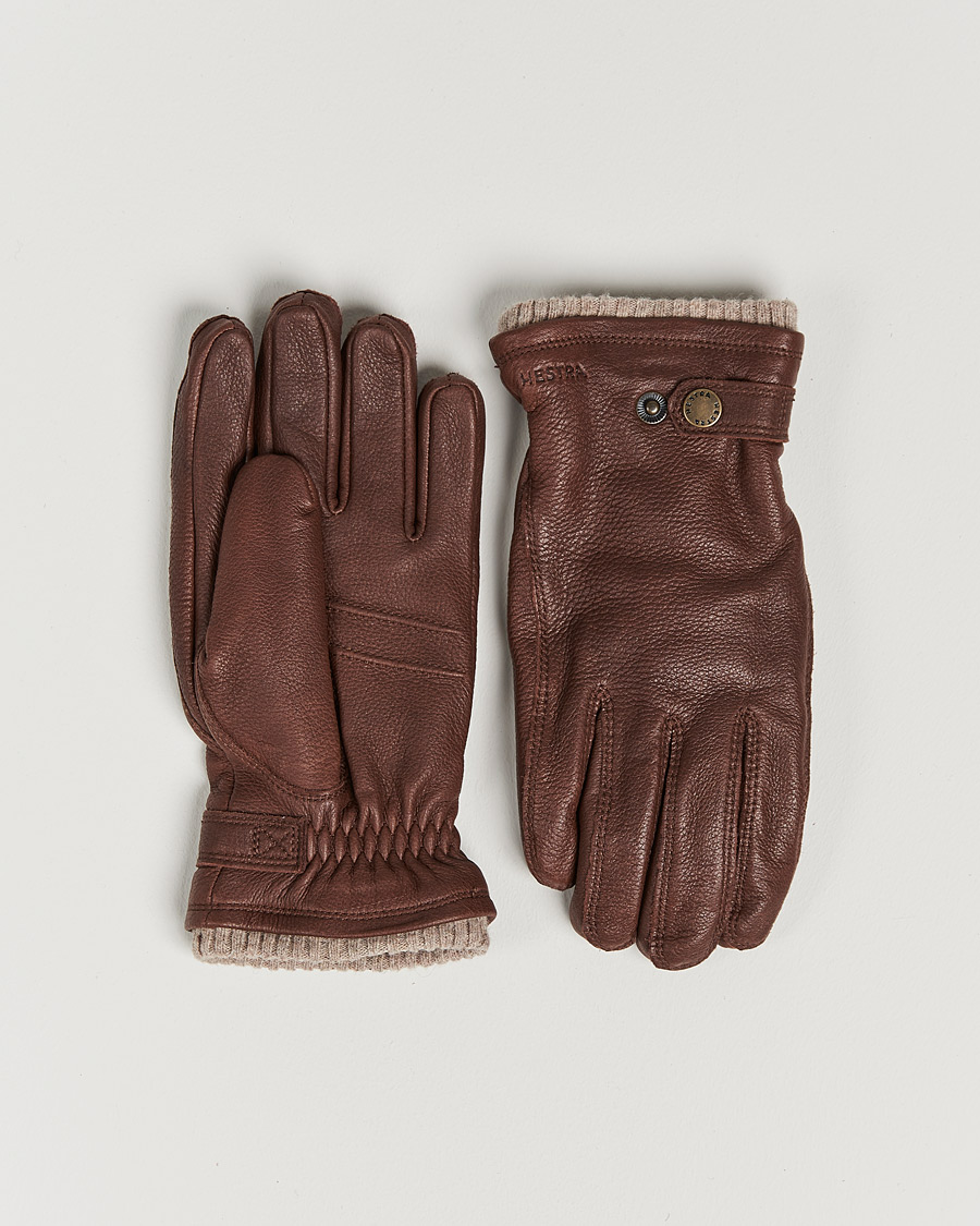 Mies | Käsineet | Hestra | Utsjö Fleece Lined Buckle Elkskin Glove Chestnut