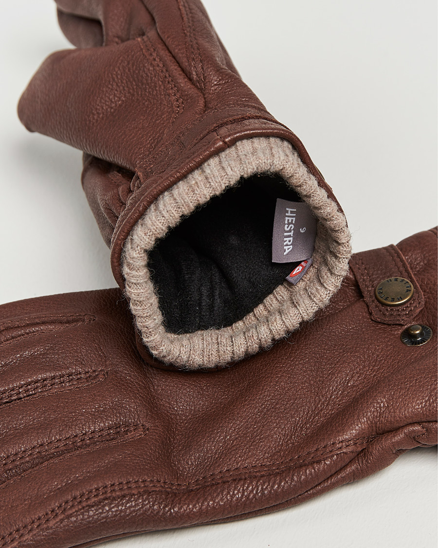 Mies | Käsineet | Hestra | Utsjö Fleece Lined Buckle Elkskin Glove Chestnut