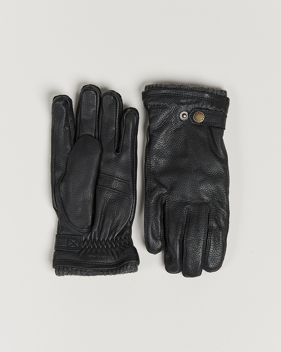 Miehet |  | Hestra | Utsjö Fleece Liner Buckle Elkskin Glove Black