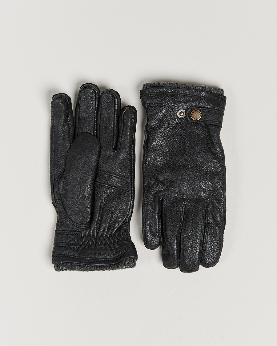 Mies | Käsineet | Hestra | Utsjö Fleece Lined Buckle Elkskin Glove Black