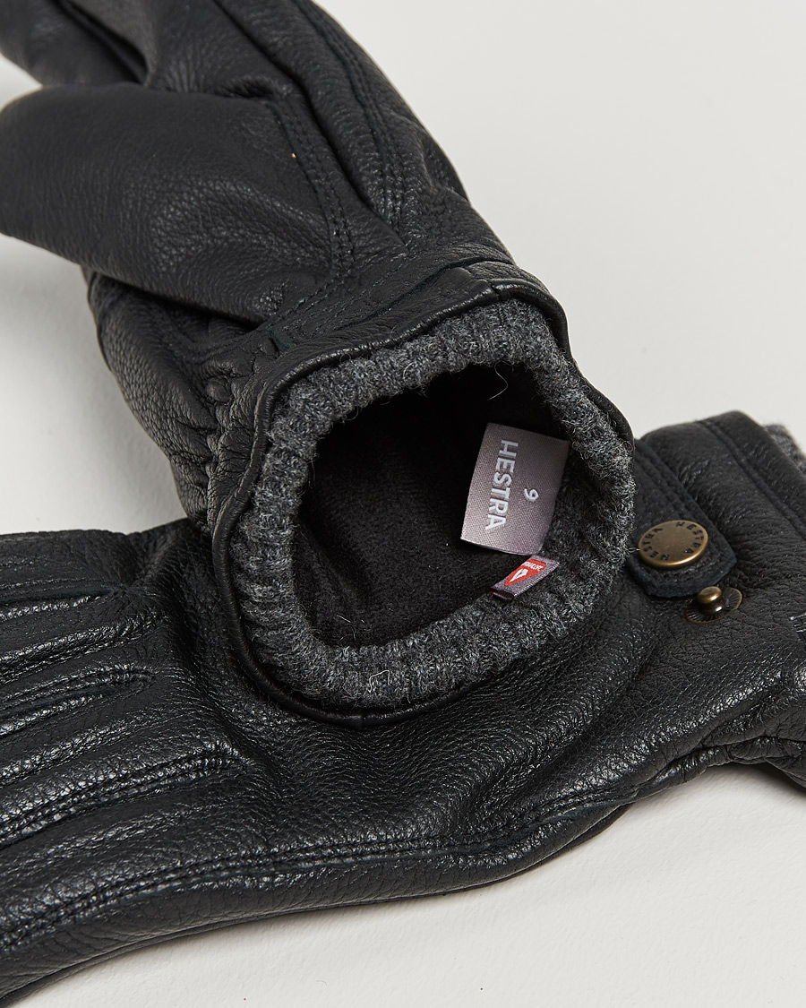 Mies | Käsineet | Hestra | Utsjö Fleece Lined Buckle Elkskin Glove Black