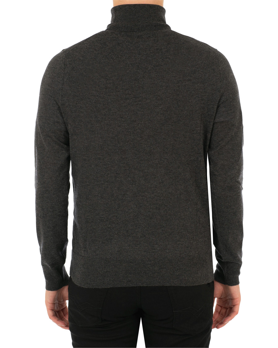 Mies | Puserot | Filippa K | Wool/Silk Rollneck Dark Grey Melange