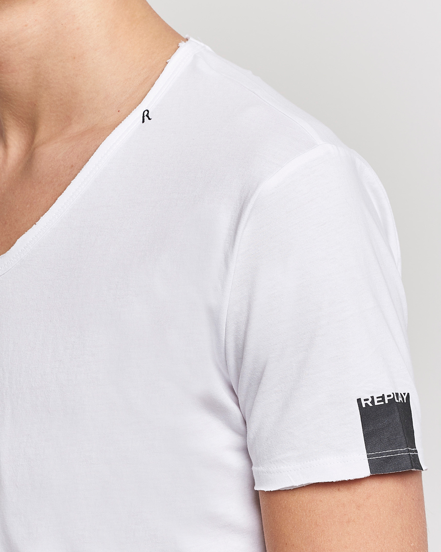 Mies | T-paidat | Replay | V-Neck Tee White