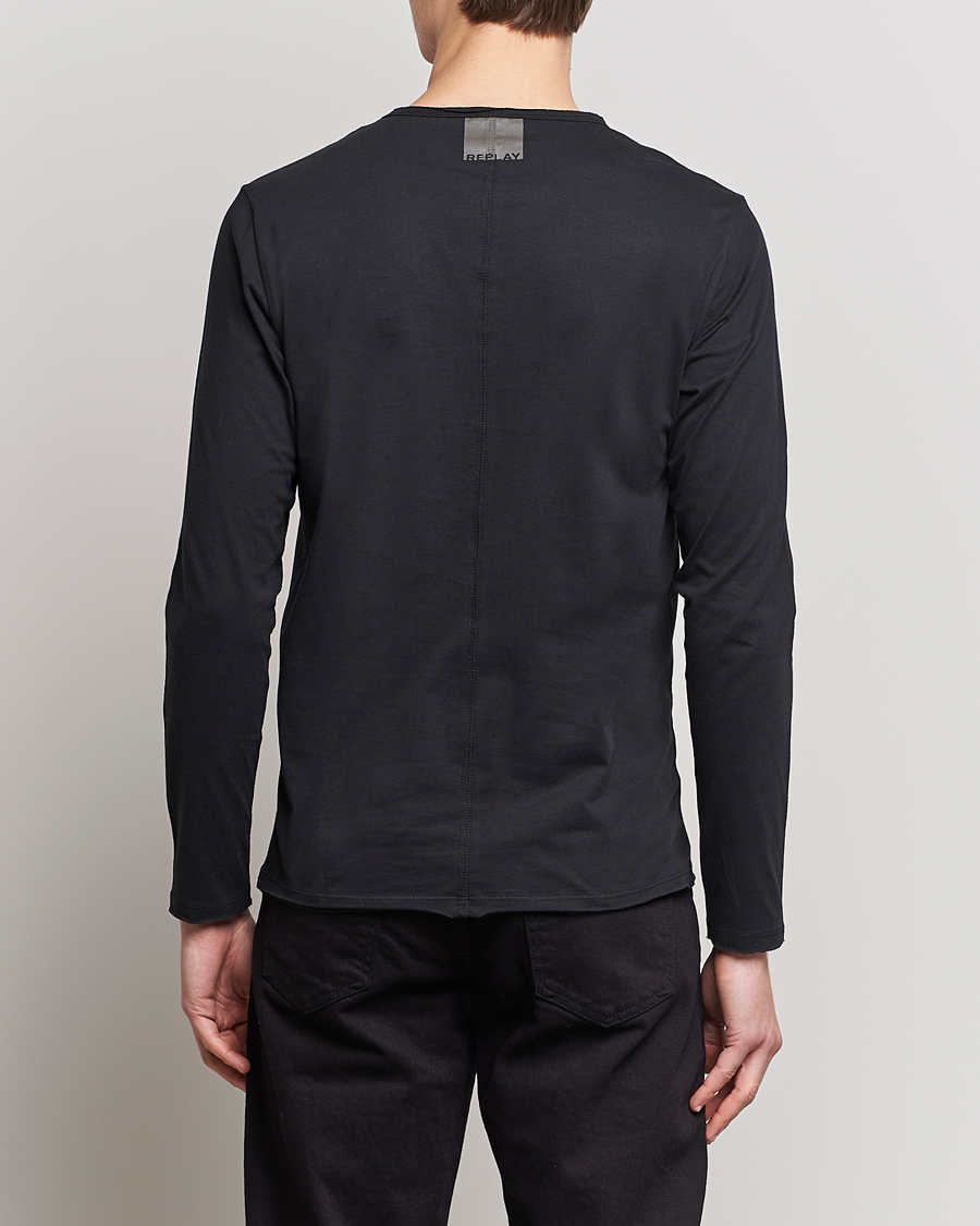 Mies | T-paidat | Replay | Crew Neck Long Sleeve Tee Black