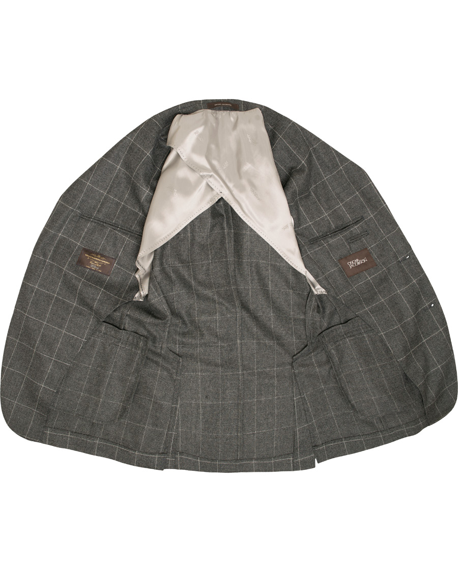 Mies | Puvut | Oscar Jacobson | Egel Super 120 Wool Vitale Barberis Check Suit Grey