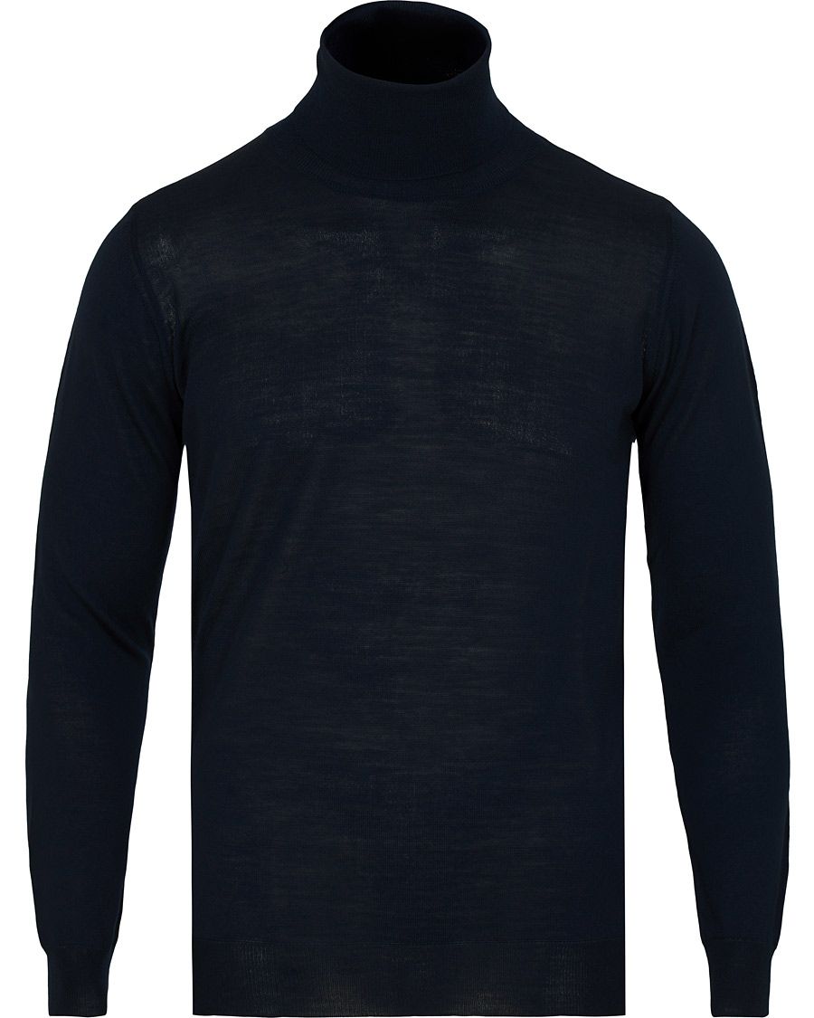 Mies | Puserot | Oscar Jacobson | Cole Extra Fine Merino Rollneck Navy