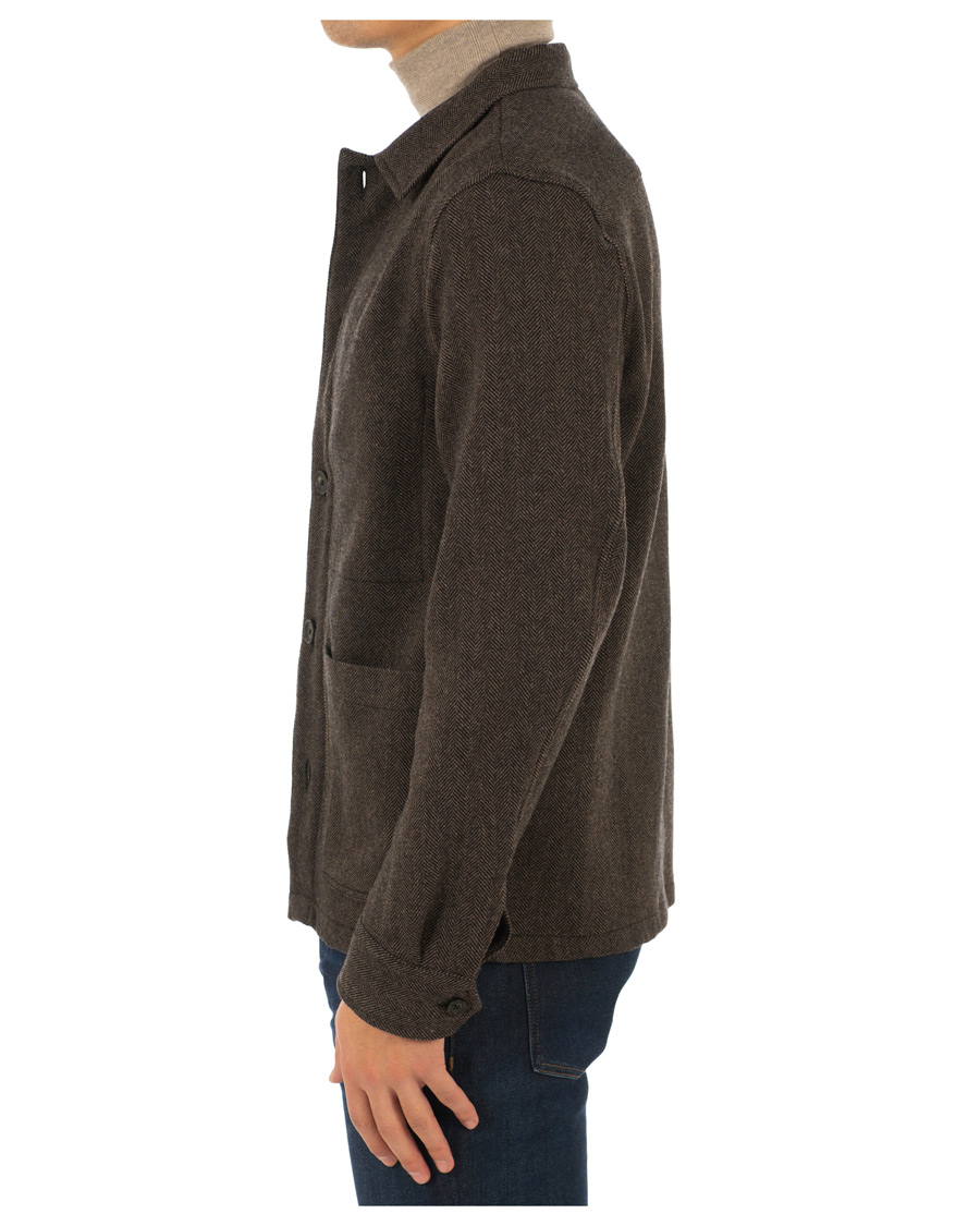 Mies | Takit | Oscar Jacobson | Hannes Herringbone Shirt Jacket Brown