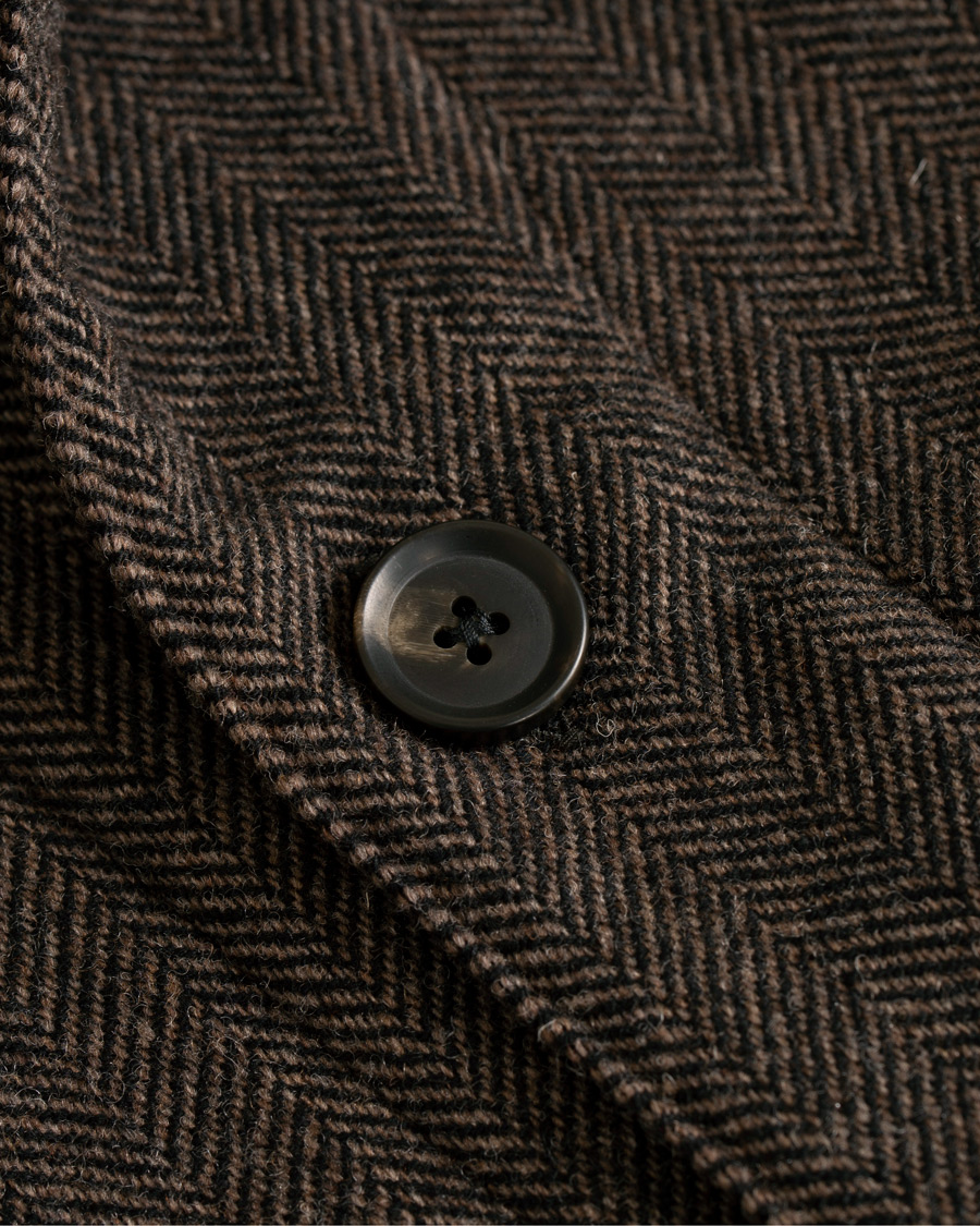 Mies | Takit | Oscar Jacobson | Hannes Herringbone Shirt Jacket Brown