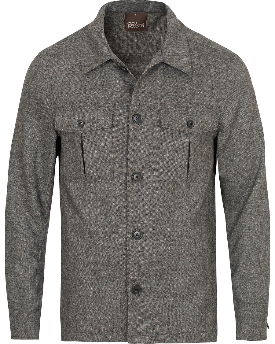 Mies | Takit | Oscar Jacobson | Helge Shirt Jacket Salt & Pepper