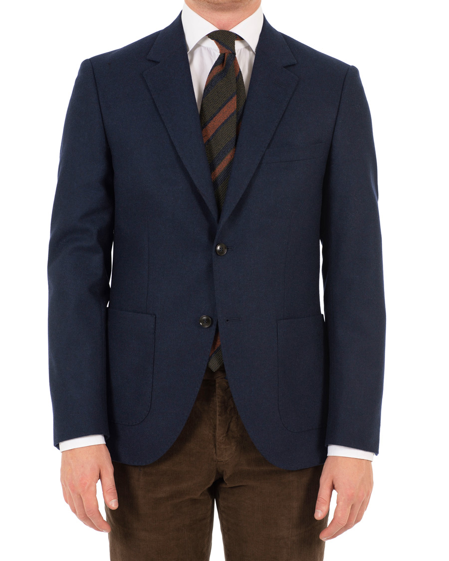 Mies | Pikkutakit | Tiger of Sweden | Jamot Flannel Patch Pocket Blazer Navy