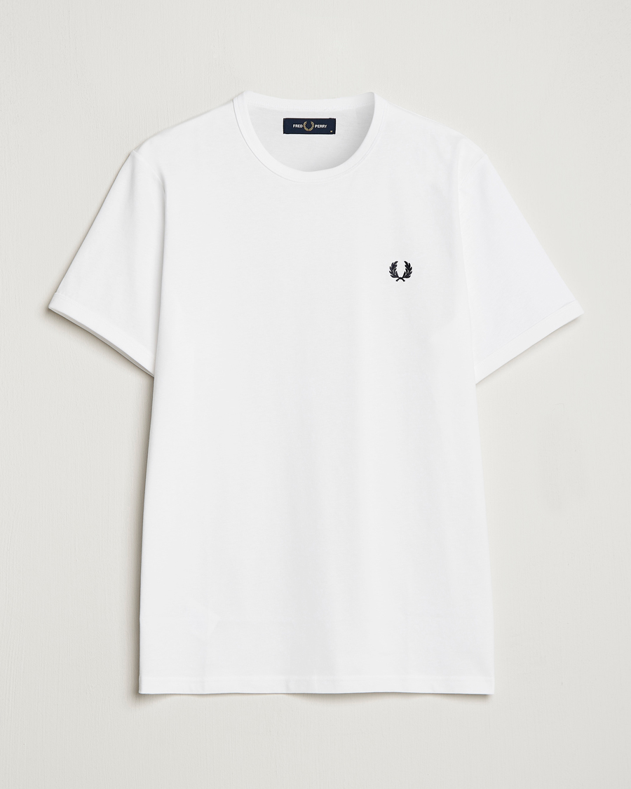 Mies | T-paidat | Fred Perry | Ringer Crew Neck Tee White