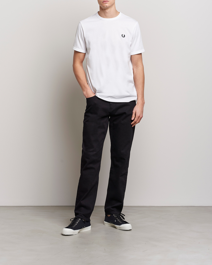 Mies | T-paidat | Fred Perry | Ringer Crew Neck Tee White