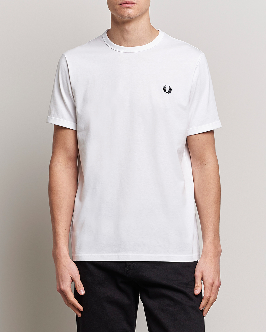 Mies | T-paidat | Fred Perry | Ringer Crew Neck Tee White