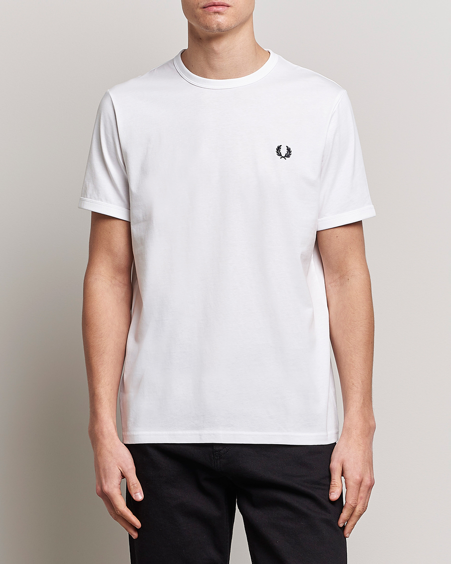 Mies | T-paidat | Fred Perry | Ringer Crew Neck Tee White