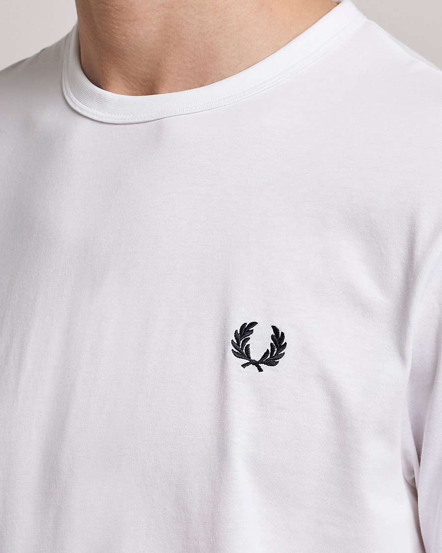 Mies | T-paidat | Fred Perry | Ringer Crew Neck Tee White