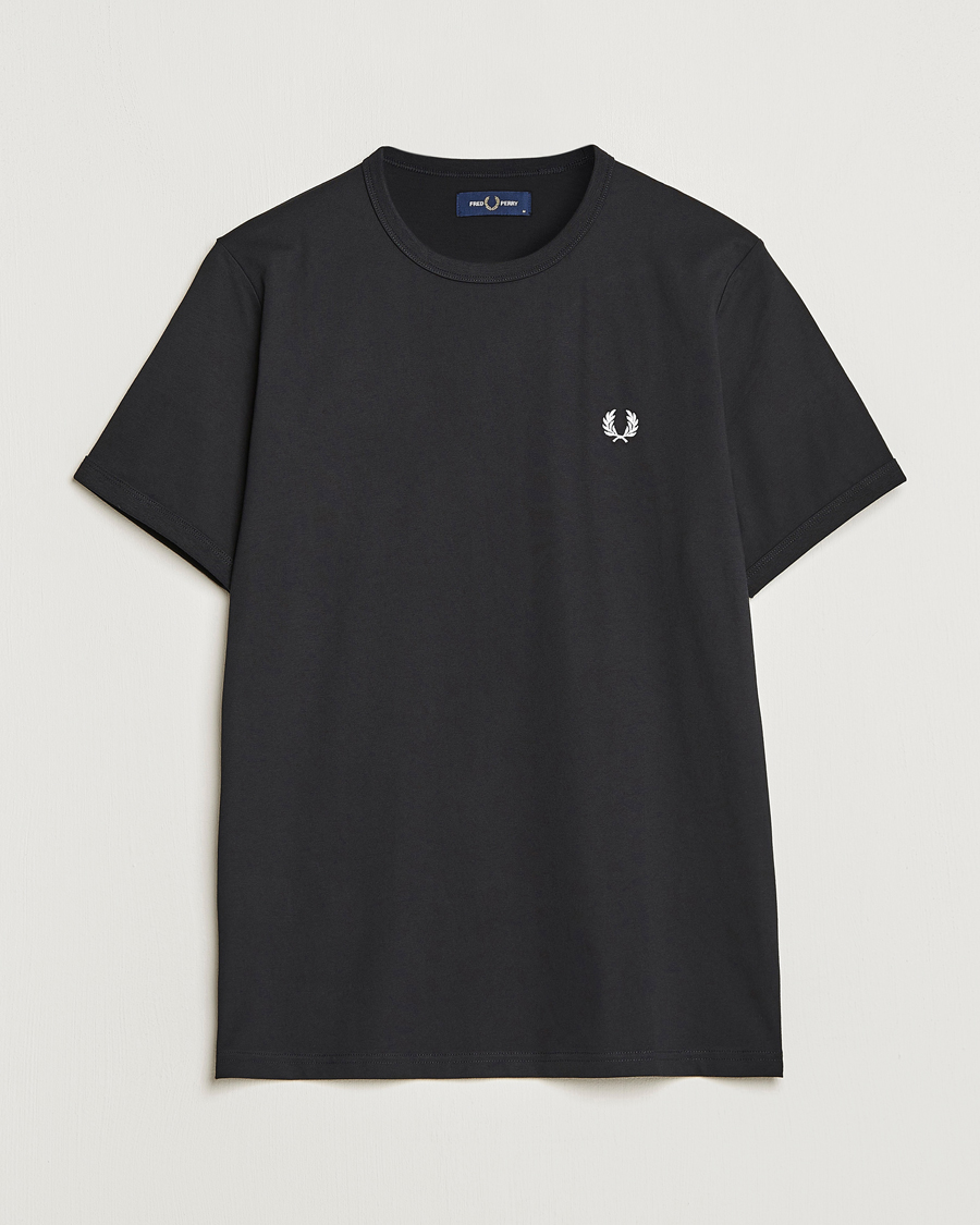 Mies | Mustat t-paidat | Fred Perry | Ringer Crew Neck Tee Black