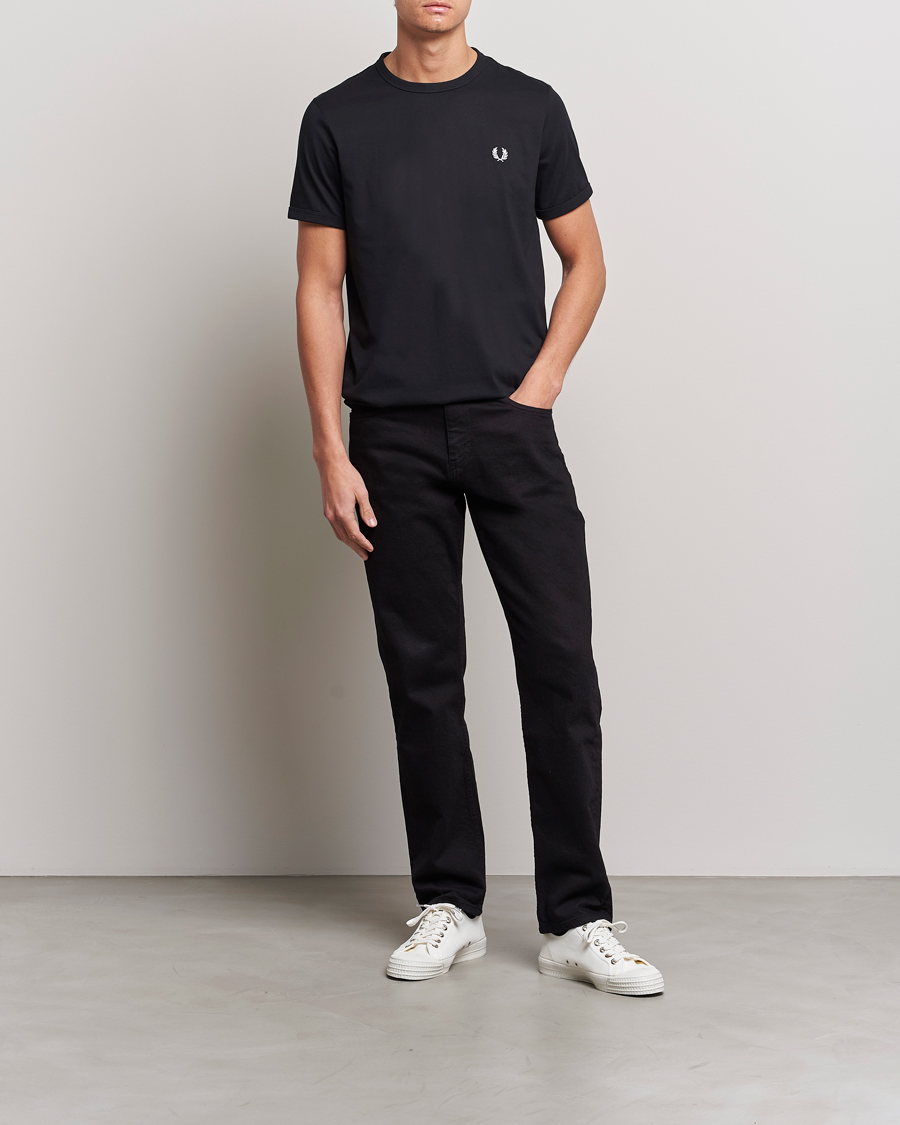 Mies | T-paidat | Fred Perry | Ringer Crew Neck Tee Black