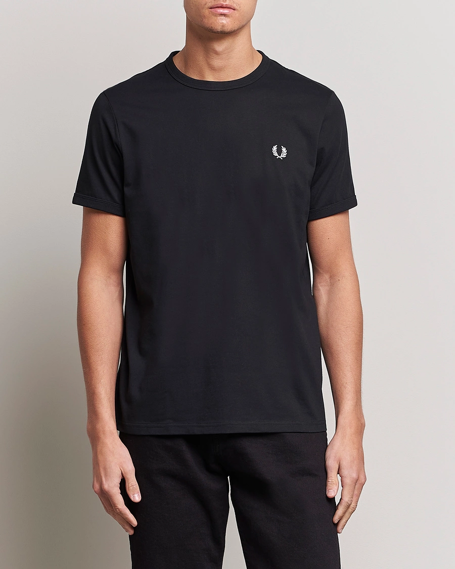 Mies |  | Fred Perry | Ringer Crew Neck Tee Black