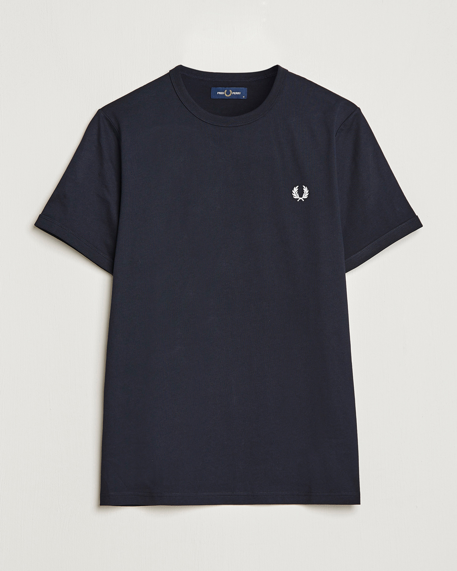 Miehet |  | Fred Perry | Ringer Crew Neck Tee Navy
