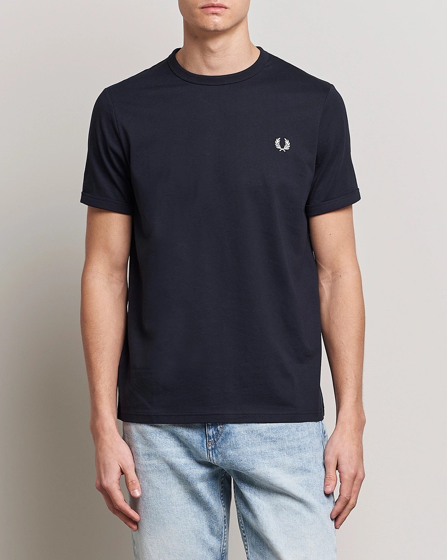 Mies | Best of British | Fred Perry | Ringer Crew Neck Tee Navy