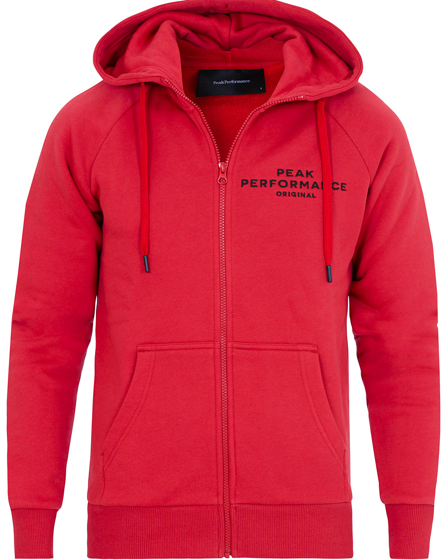 Mies | Puserot | Peak Performance | Logo Zip Hoodie Red