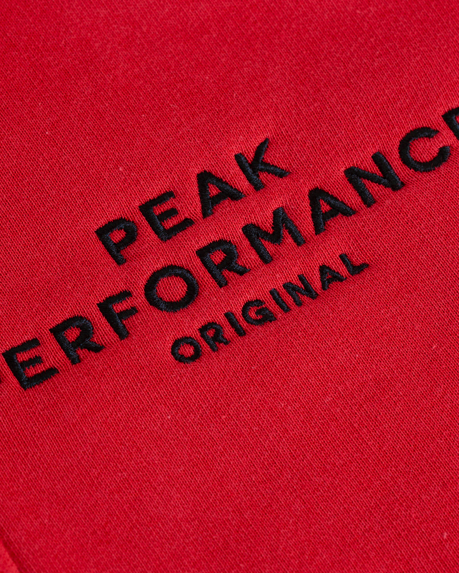 Mies | Puserot | Peak Performance | Logo Zip Hoodie Red