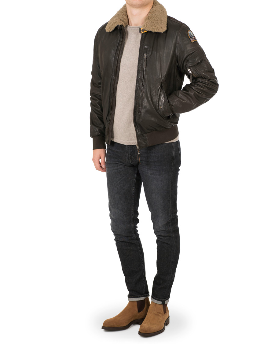 Mies | Takit | Parajumpers | Josh Leather Jacket Dark Brown
