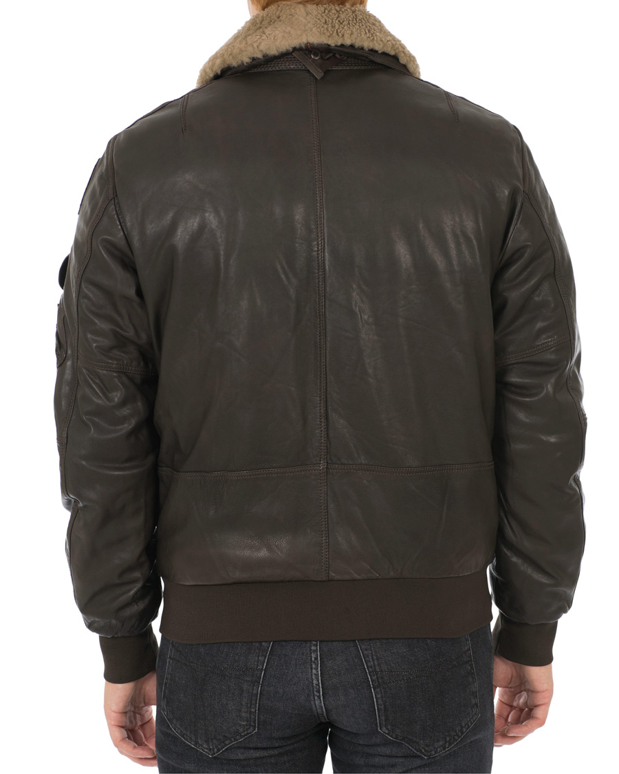 Mies | Takit | Parajumpers | Josh Leather Jacket Dark Brown