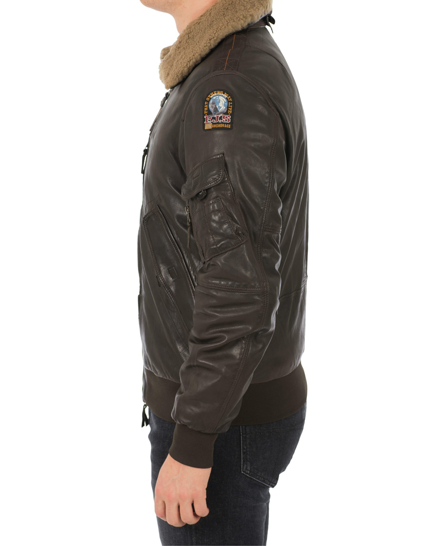 Mies | Takit | Parajumpers | Josh Leather Jacket Dark Brown