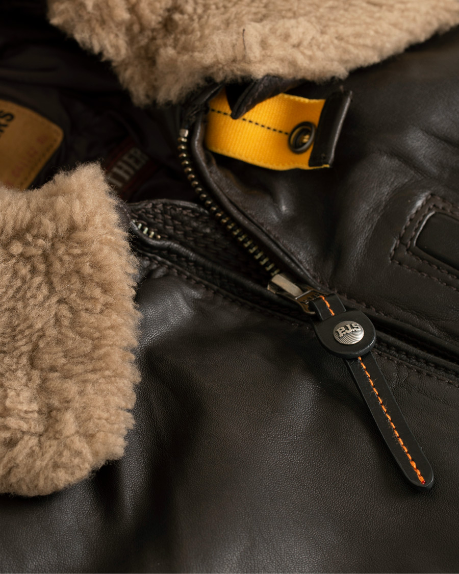 Mies | Takit | Parajumpers | Josh Leather Jacket Dark Brown