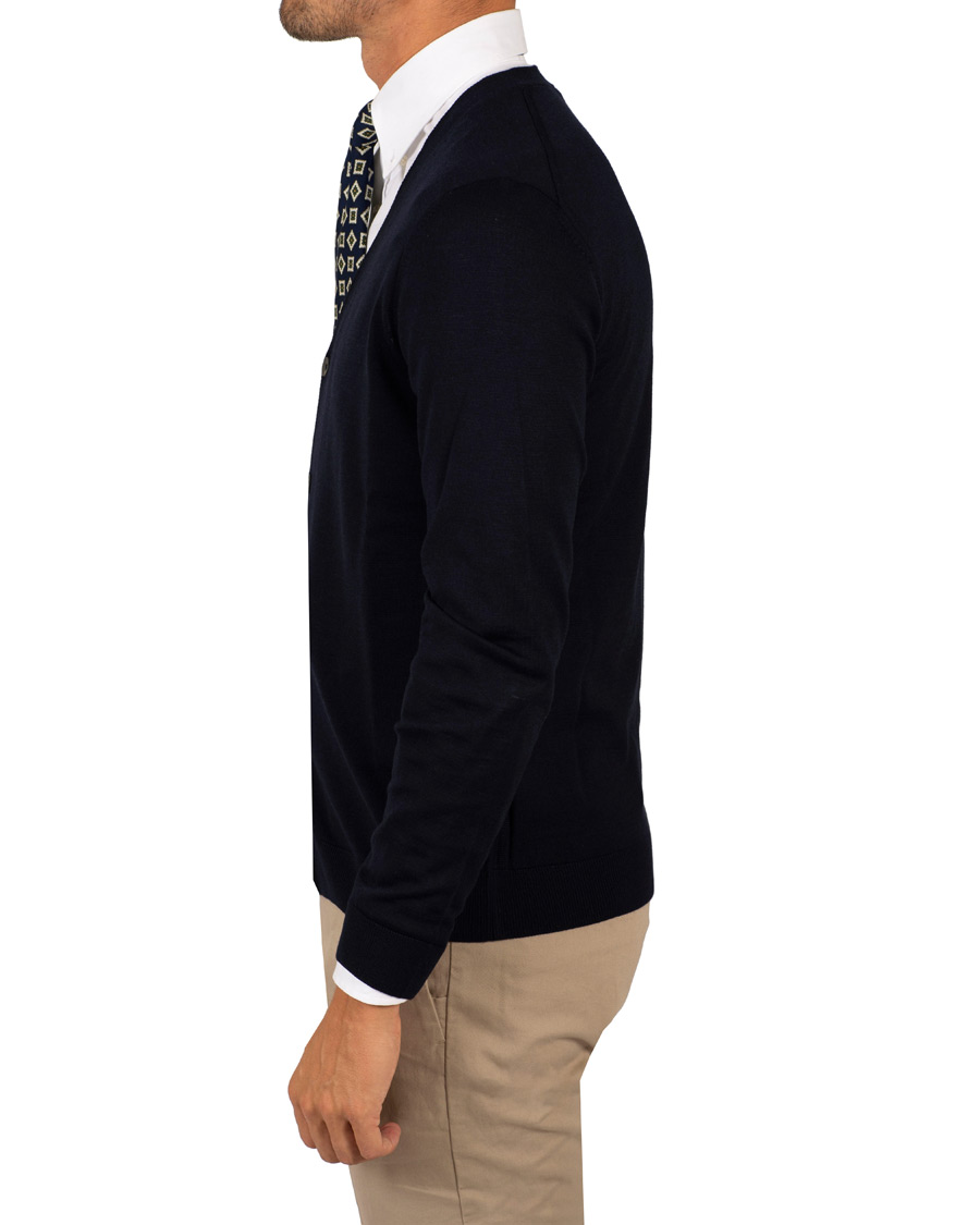 Mies | Puserot | BOSS BLACK | BOSS Mardon Extra Fine Merino Cardigan Dark Navy