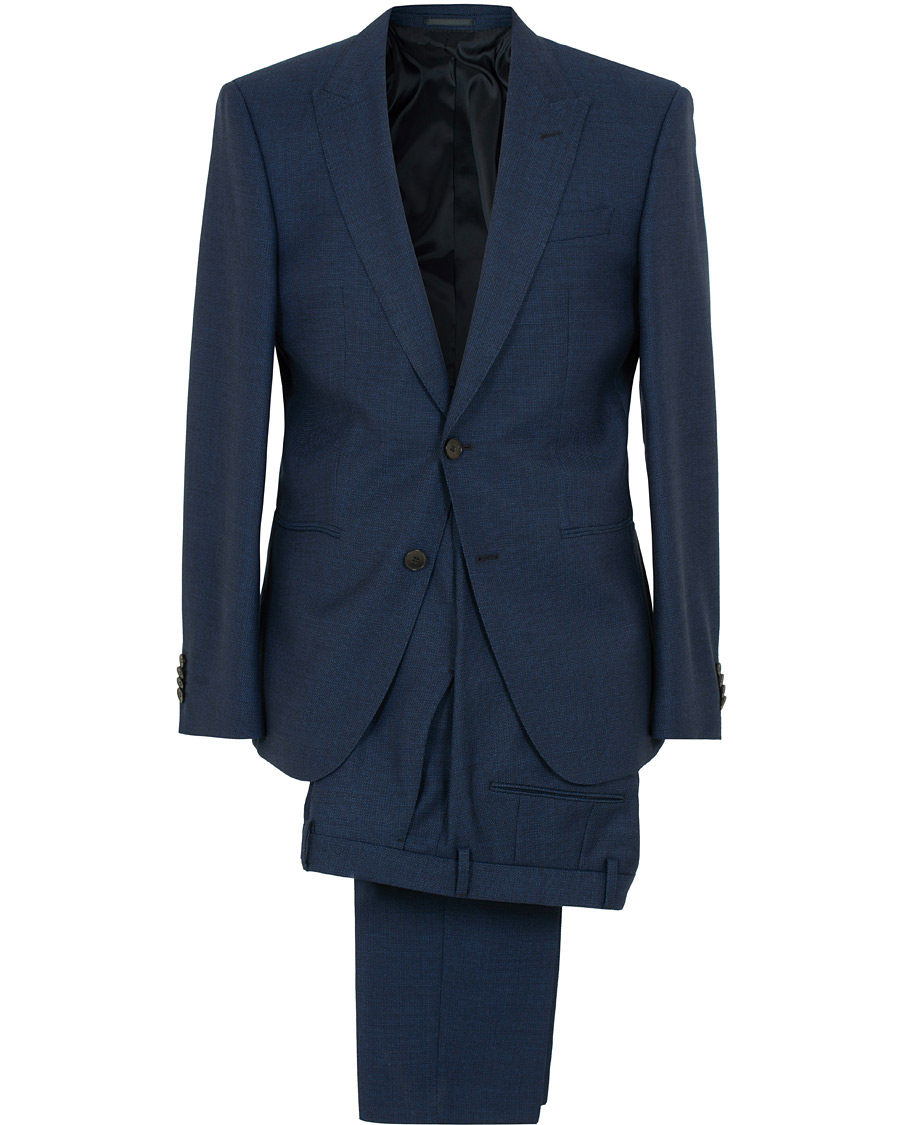Mies | Puvut | BOSS BLACK | BOSS Helward/Gelvin Peak Lapel Wool Suit Navy