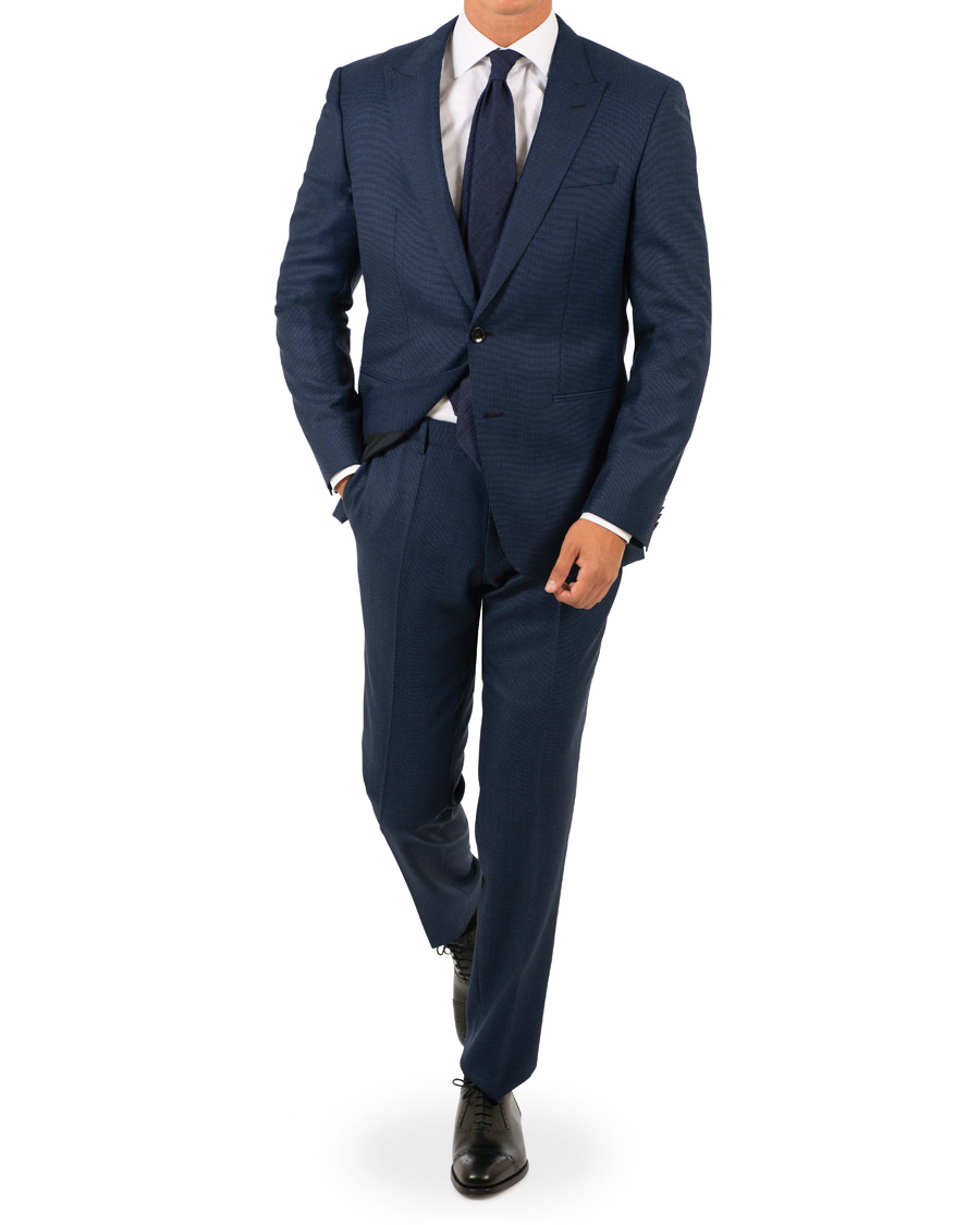 Mies | Puvut | BOSS BLACK | BOSS Helward/Gelvin Peak Lapel Wool Suit Navy