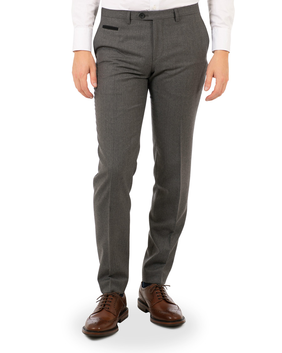 Mies | Housut | BOSS BLACK | BOSS Wilhelm Wool Trousers Open Grey