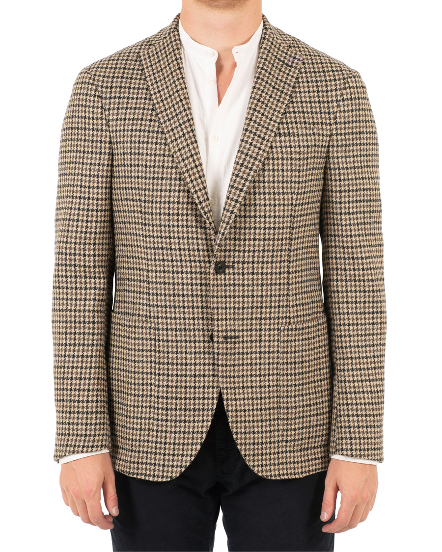 Mies | Pikkutakit | The Gigi | Degas Single Breasted Houndstooth Tweed Blazer Brown
