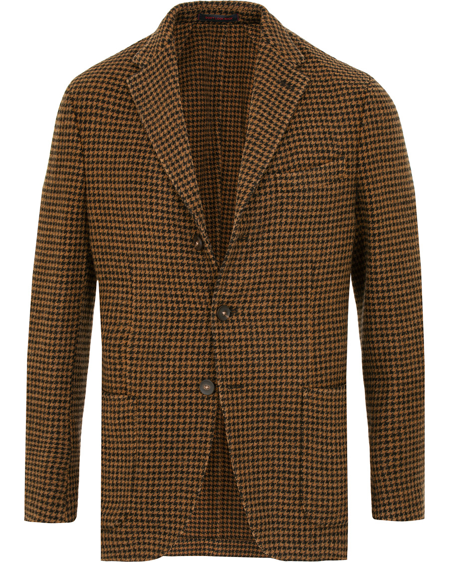 Mies | Pikkutakit | The Gigi | Art Garment Dyed Houndstooth Shetland Blazer Dark Brown