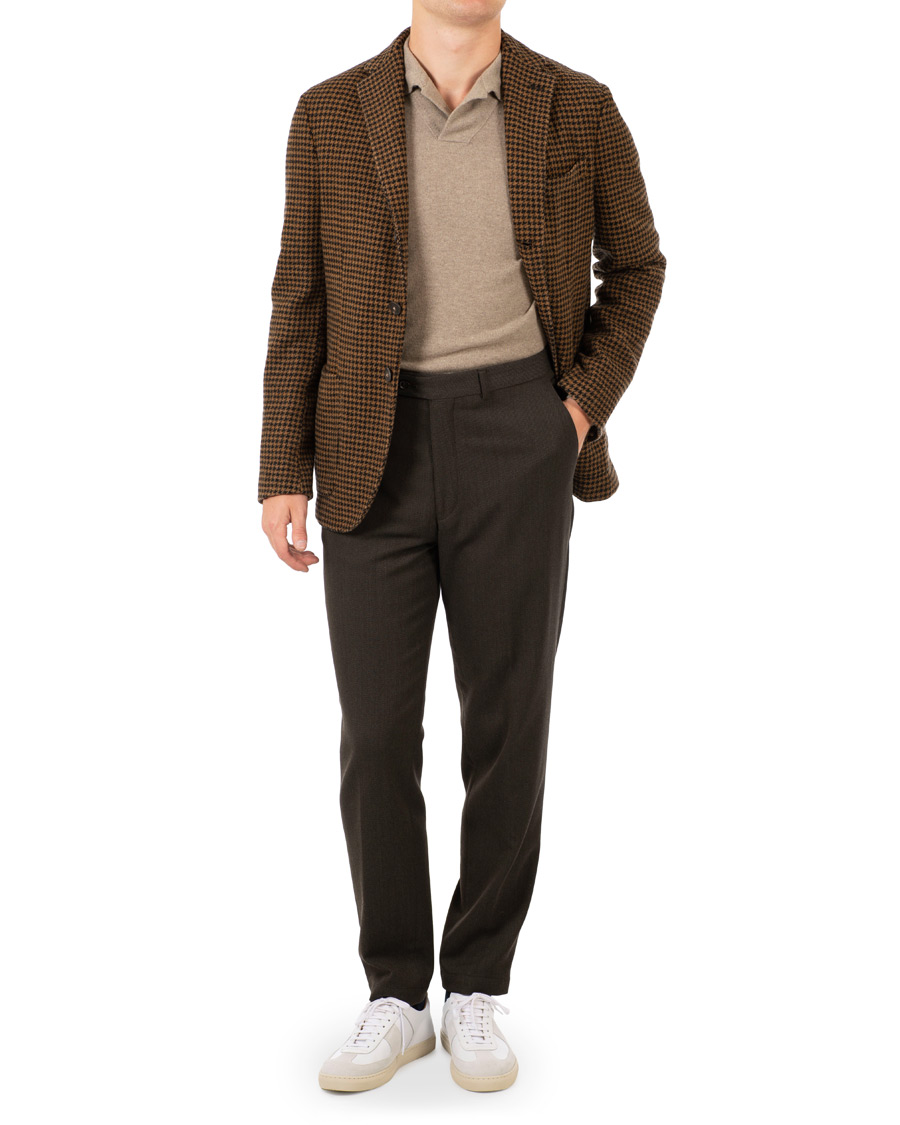 Mies | Pikkutakit | The Gigi | Art Garment Dyed Houndstooth Shetland Blazer Dark Brown