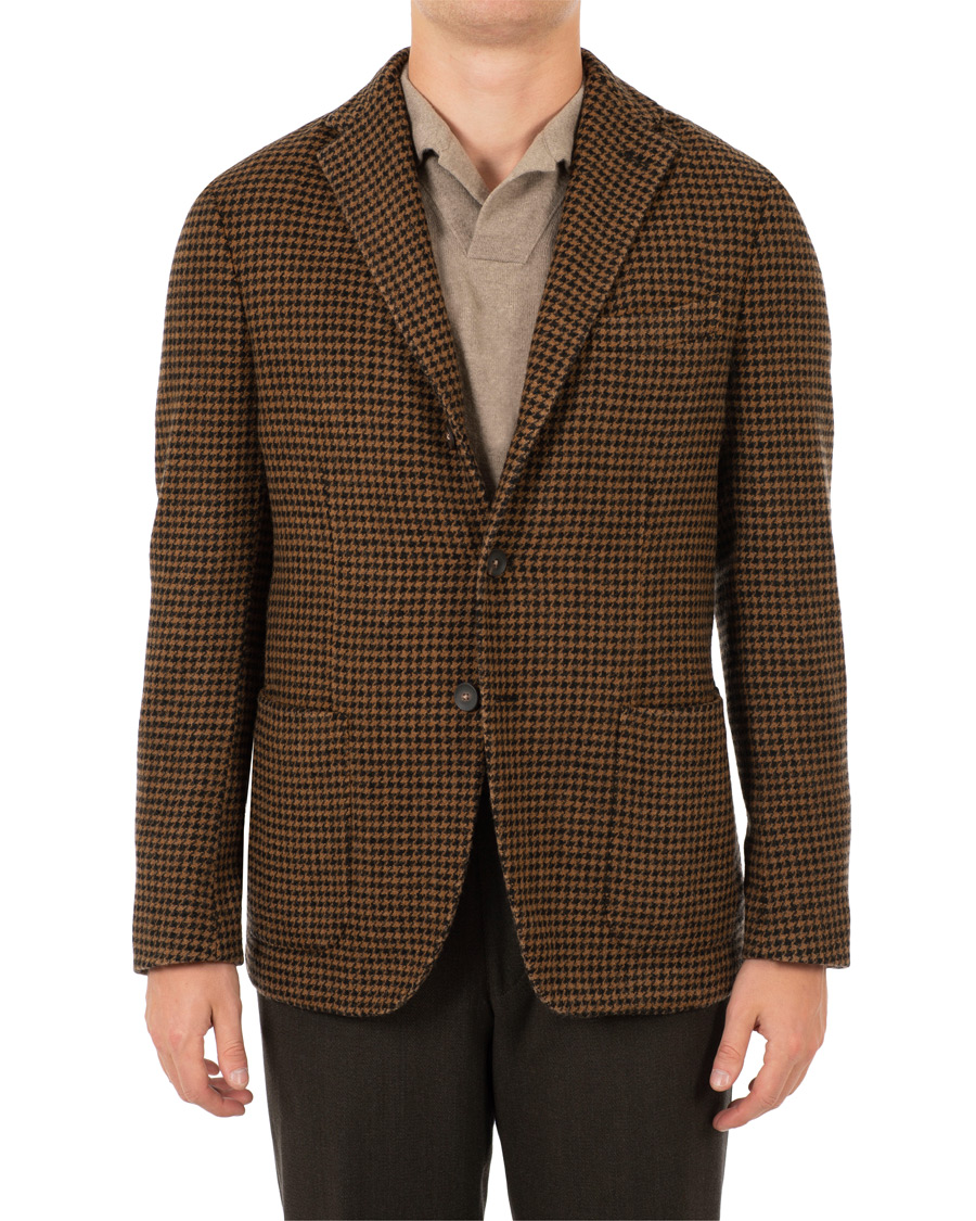 Mies | Pikkutakit | The Gigi | Art Garment Dyed Houndstooth Shetland Blazer Dark Brown